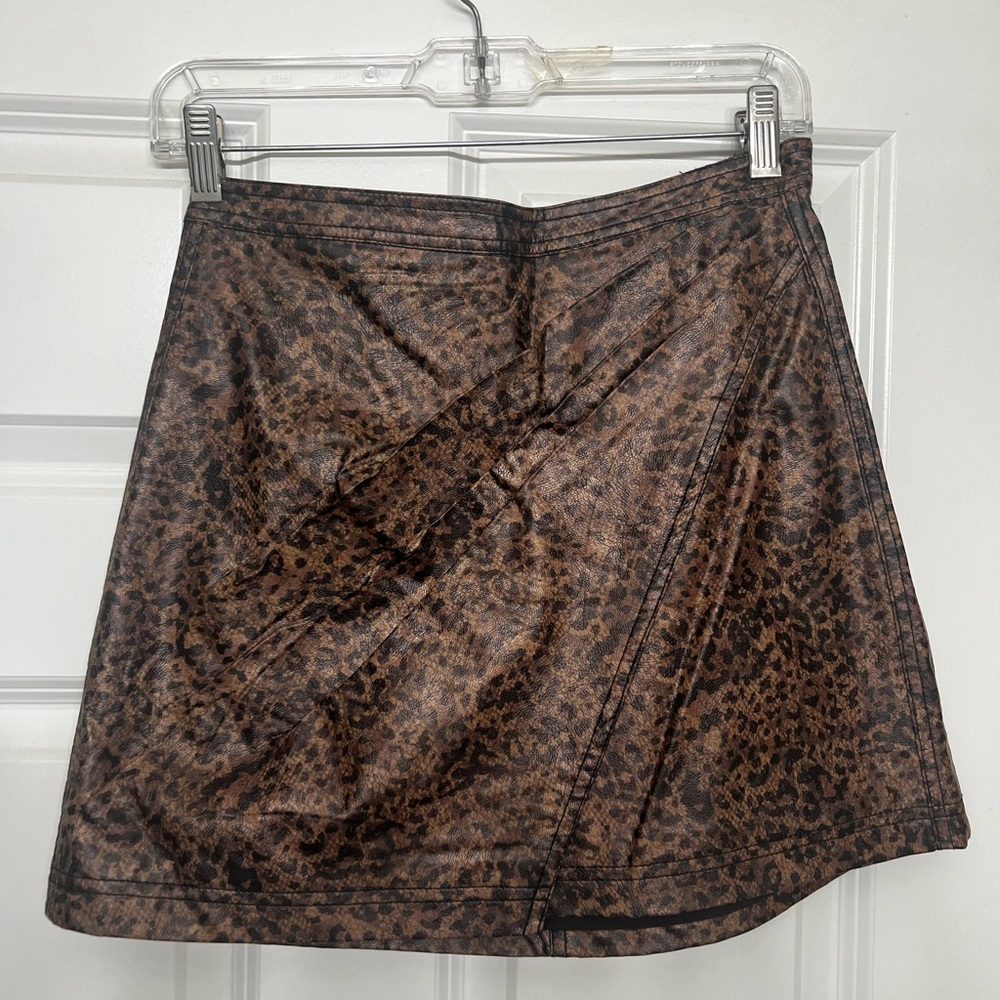 Free People Faux Leather Wrap Skirt - Picture 2 of 5
